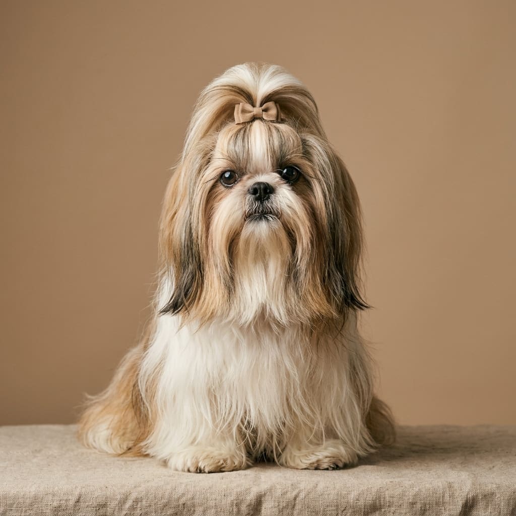 Freshly groomed Shih Tzu